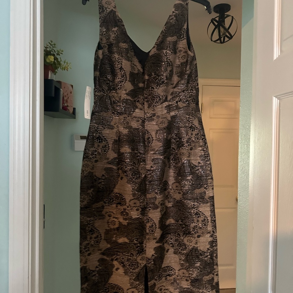 Andre Oliver Black Sheath Dress V-neck Sleeveless